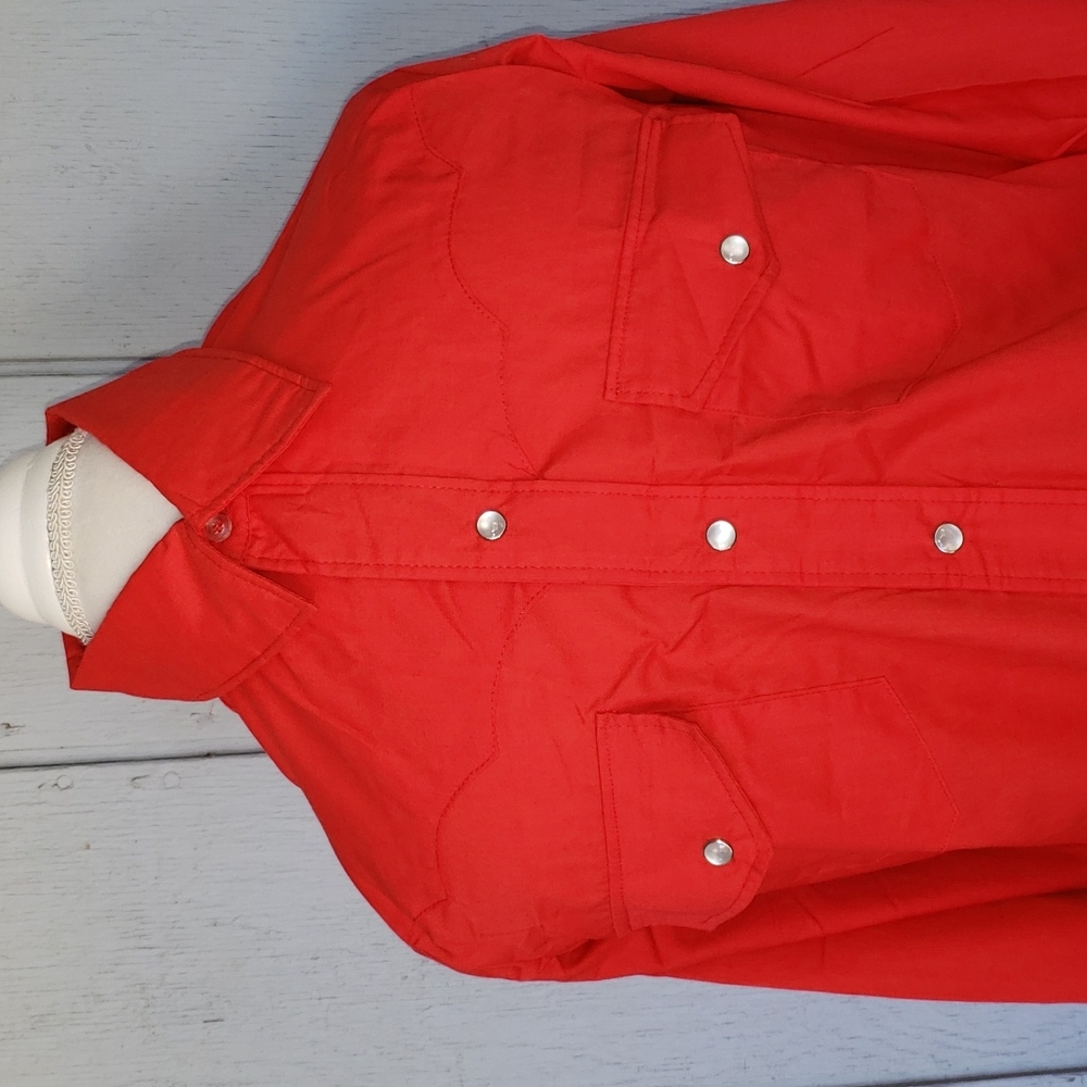 Vintage Red Western Shirt/ Pearl Snap/ Button Down
